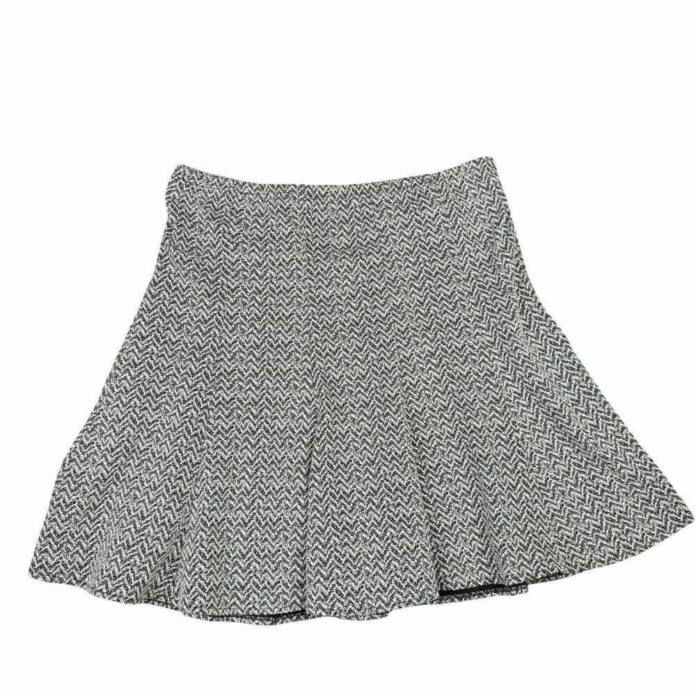 Dressbarn Womens Chevron Knit Skater Fit Flare knee length Skirt XL Black White‎